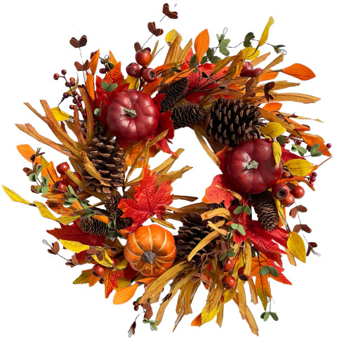 Zhemobang 18" Fall Wreaths for Front Door with Maple Leaves Pumpkin Pine Cone, Fall Door Wreath Autumn Wreath for Thanksgiving Halloween Outdoor Indoor Farmhouse Holiday Wall Window Home Decoration Zhemobang 18" Fall Wreaths for Front Door with Maple Leaves Pumpkin Pine Cone, Fall Door Wreath Autumn Wreath for Thanksgiving Halloween Outdoor Indoor Farmhouse Holiday Wall Window Home Decoration