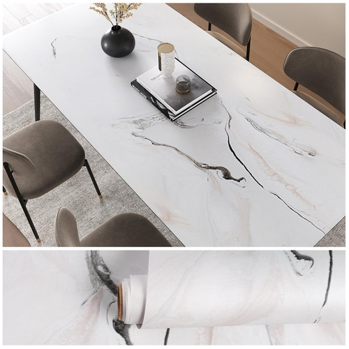VEELIKE Pink White Marble Contact Paper for Countertops Waterproof Marble Wallpaper Peel and Stick Countertops for Kitchen Bathroom 15.7''x118'' Self Adhesive Counter Vinyl Laminate for Table Walls VEELIKE Pink White Marble Contact Paper for Countertops Waterproof Marble Wallpaper Peel and Stick Countertops for Kitchen Bathroom 15.7''x118'' Self Adhesive Counter Vinyl Laminate for Table Walls
