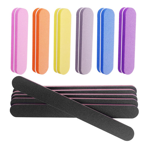 Nail File and Buffer Set (12 Pcs), Nail Files for Gel Acrylic Natural Nails, limas para unas acrilicas Professional Manicure Nail File Kit 100/180 Grit Emery Board Filer Buffing Buffers Blocks Buff