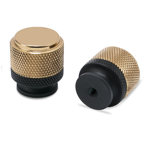 COTYKILEY 10 Pack Matte Black and Champagne Bronze Kitchen Cabinet Knobs Knurled Drawer Knobs Dresser Knobs Cabinet Hardware Black Knobs for Dresser Drawers