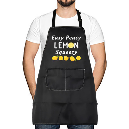 Easy Peasy Lemon Squeezy Kitchen Apron Hostess Gift Lemon Tea Apron For Men Women(Lemon Squeezy)