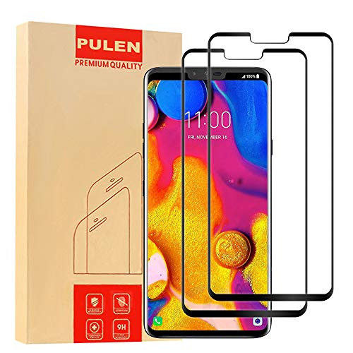 PULEN Screen Protector for LG V40 ThinQ,HD Clear Full Screen Protection No Bubble Anti-fingerprints 9H Tempered Glass Film for LG V40 ThinQ (Black)