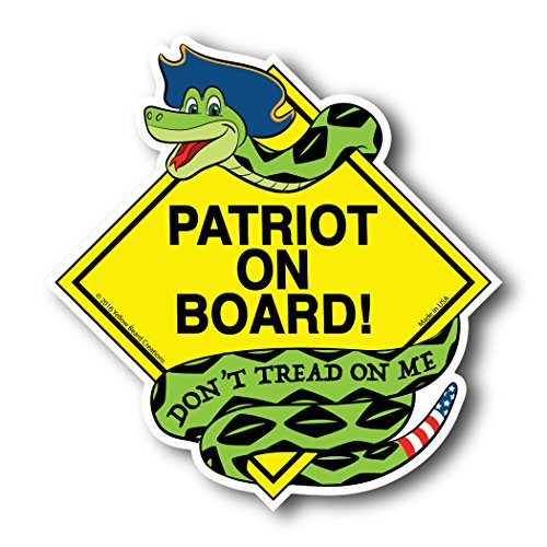 Patriot on Board - Don't Tread on Me - Gadsden Snake Patriotic American Car Magnet