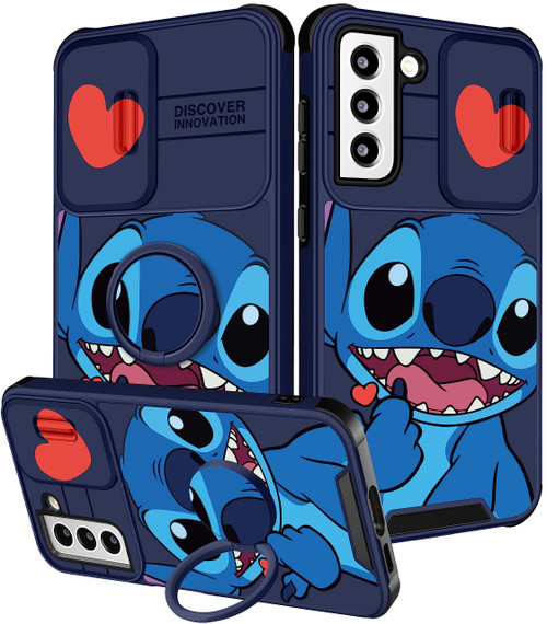 oqpa for Samsung Galaxy S21 Case Cute Cartoon S21 5g Case for Women Girly Girl Kawaii Funny Unique Cases with Camera Cover+Ring Holder for Galaxy S21, Heart Shidi
