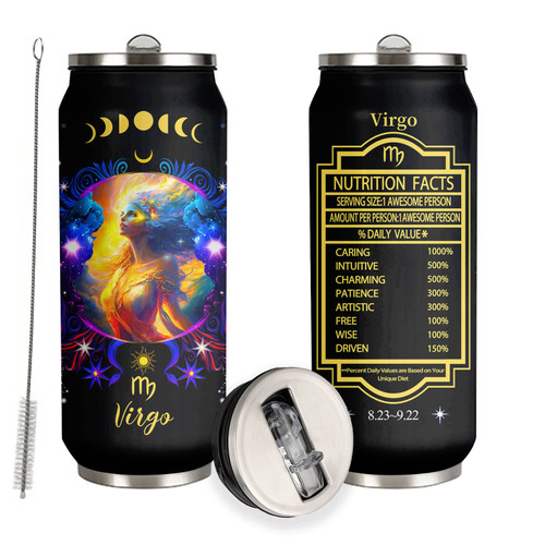 YOPIGOT Virgo Constellation Tumbler Zodiac Stainless Steel Tumbler Men Women Astrology Fans Birthday Gifts Zodiac Tumbler With Straw Lid Coffee Mugs Car Cup - 17 Oz YOPIGOT Virgo Constellation Tumbler Zodiac Stainless Steel Tumbler Men Women Astrology Fans Birthday Gifts Zodiac Tumbler With Straw Lid Coffee Mugs Car Cup - 17 Oz