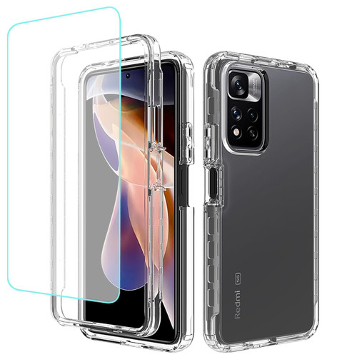 Gufuwo Case for Redmi Note 11 Pro+ 5G/Note 11 Pro Plus 5G Case with Tempered Glass Screen Protector, Clear 360 Full Body Protection Hard + TPU Shockproof Cover for Xiaomi Redmi Note 11 Pro+ 5G (Clear)