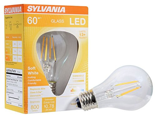 Sylvania Home Lighting 74591 Filament LED Bulb, Clear Finish