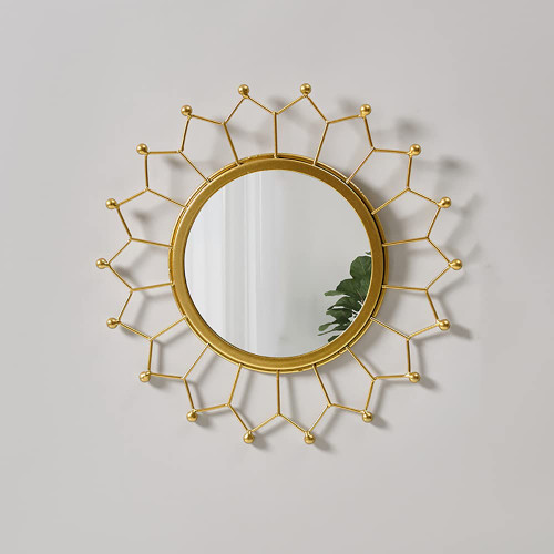 KKTAPOS Gold Mirrors for Wall - Metal Sunburst Wall Mirror Room Decor & Home Decor, Boho Mirror Wall Decor Gifts for Women & Moms (Small, Sun Flower)