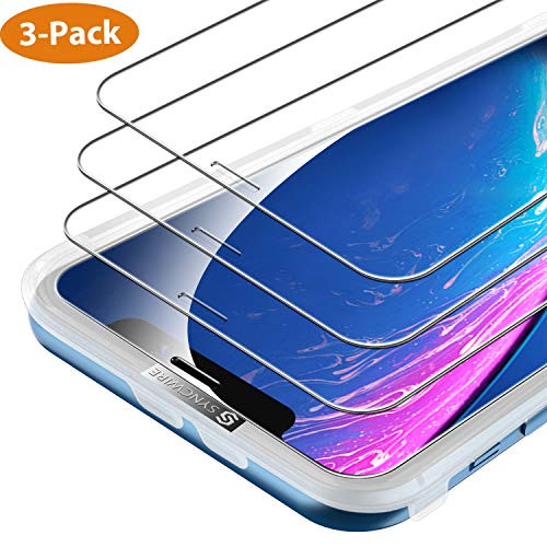 Syncwire iPhone XR Screen Protector [Face ID Protective Design] 3-Pack HD 9H Hardness Tempered Glass Screen Protectors for iPhone XR [Shatter-Proof, Bubble-Free, 3D-Touch]