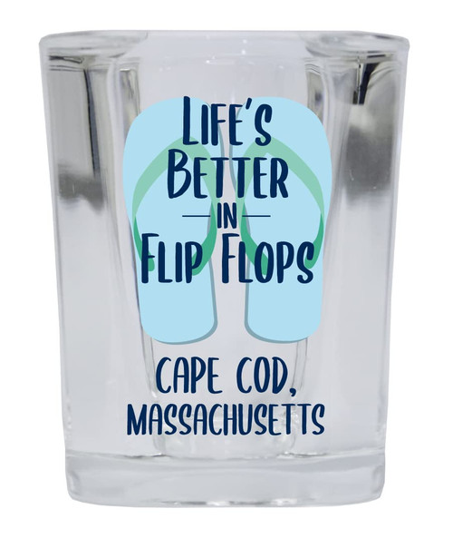 R and R Imports Cape Cod Massachusetts Beach Souvenir 2 oz Square Base Shot Glass Single R and R Imports Cape Cod Massachusetts Beach Souvenir 2 oz Square Base Shot Glass Single