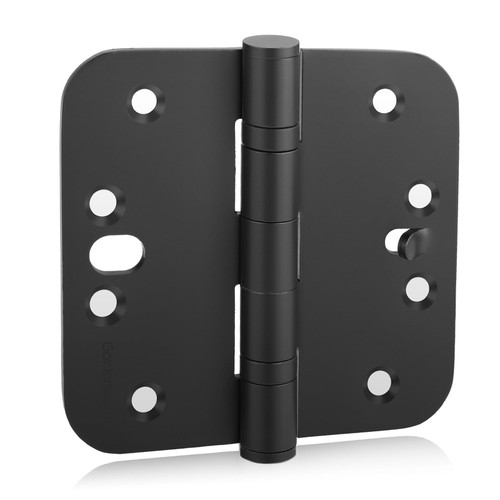3 Pack goldenwarm Ball Bearing Security Door Hinges for Exterior & Interior Doors 4inch Matte Black Stainless Steel Heavy-Duty Hinges for Outswing Doors, 5/8'' Radius Corners