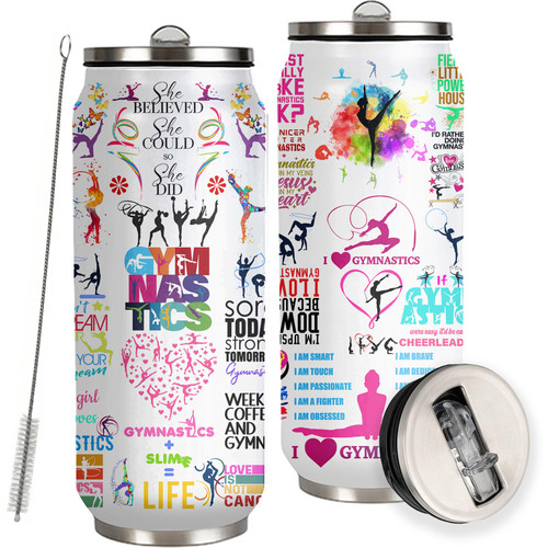 JDEIFKF Gymnastics Tumbler Cup Gymnasticsl Mug With Lid,Gymnastics Lover Birthday Gifts Stainless Steel Vacuum Coffee Mug Cup Gymnastics Gifts For Women Girls 17 Oz