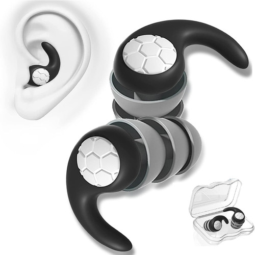 Ear Plugs for Noise Reduction, Reusable Silicone Earplugs,33dB Noise Cancelling,1 Pair Waterproof Earplugs,Hearing Protection,Noise Cancelling Earplugs for Sleeping,Snoring,Work,Concert,Study