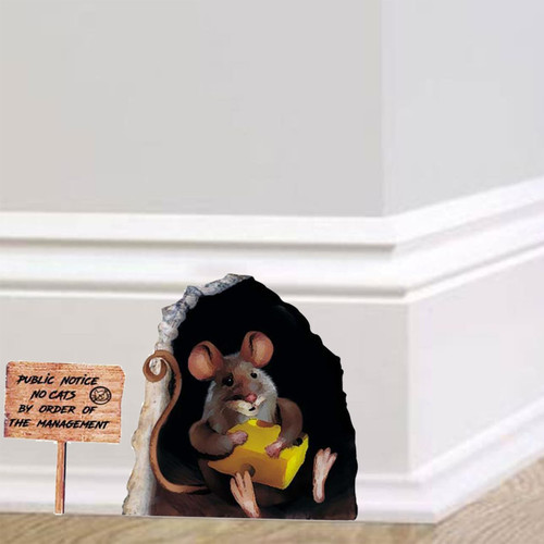 Funny Working Mouse Wall Decal, Vinyl Sticker, Ideal for Kids Room, Home, Bedroom, Bookcase, Classroom, Book Lovers, of Mice Theme
