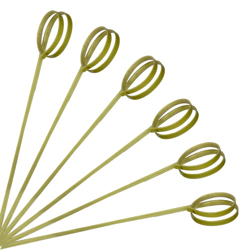 100 Counts Bamboo Cocktail Picks, Fancy Toothpicks Cocktail Skewers, Bamboo Skewers for Appetizers, Charcuterie Accessories, Handmade Bamboo Sticks With Knot, 4.7 Inch Long Cocktail Toothpicks