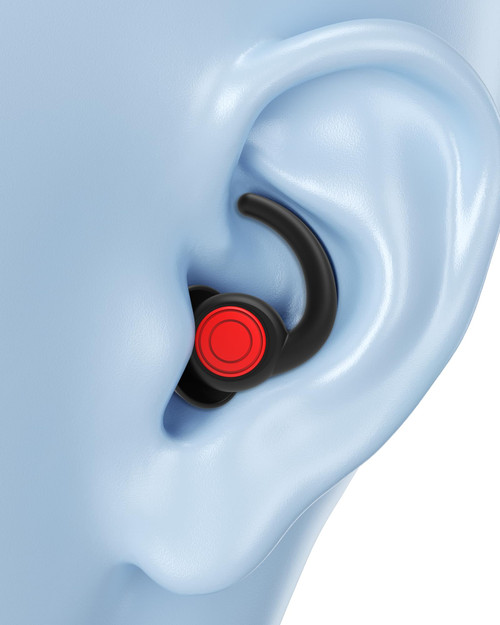 Ear Plugs for Sleeping Noise Cancelling Silicone Earplugs Sound Reduction Sleeping, 2 Pair Ear Plugs Reusable Noise Reduction Hearing Protection Earplugs for Sleep Work Concerts Travel (Black) W05
