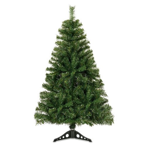 JEAREY Artificial Holiday Christmas Tree 4ft, Unlit Premium Hinged Spruce Holiday Xmas Tree, 250 Branch Tips & Metal Foldable Stand for Home, Office, Party Decoration, Green