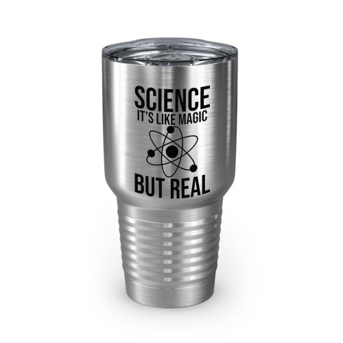 Zaman Hassan Periodic Table Student Science Its Like Magic But Real Nerd Ringneck Tumbler For Men Women (30oz, Silver)
