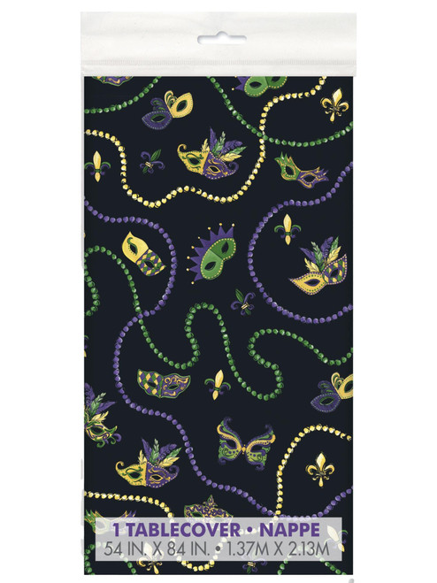 Unique Mardi Gras Rectangular Plastic Table Cover - 54' x 84' I Pack of 1