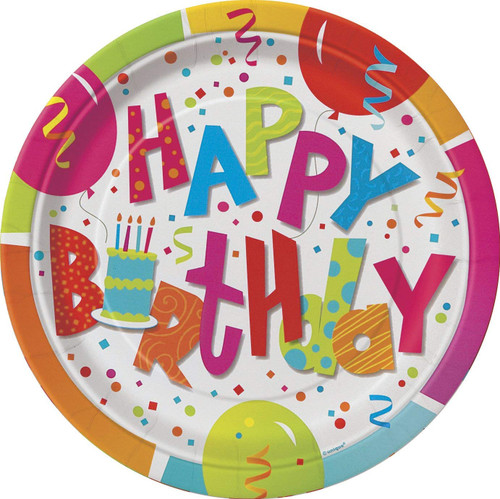 Jamboree Birthday Dessert Plates (17.1 cm) ,8ct