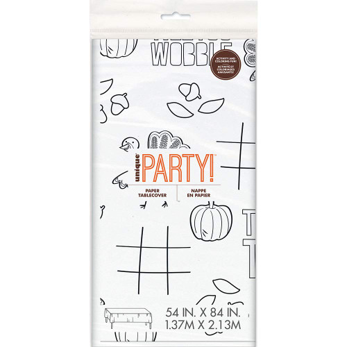Thanksgiving Coloring Rectangular Paper Table Cover | 54" x 84" | 1 Pc