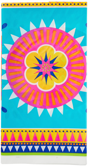 Boho Fiesta Rectangular Plastic Table Cover | 54" x 84" | 1 Pc