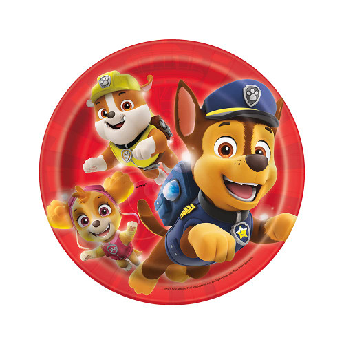 Unique Round Paper Dessert Plates - 7" | Paw Patrol | 8 Pcs