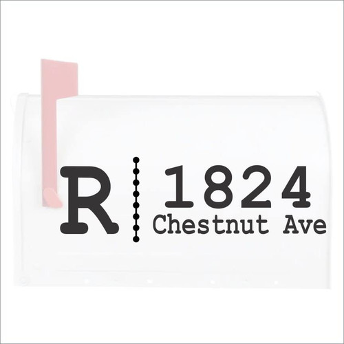 Set of 2 Monogram Dots Smooth Surface Mailbox Address Decals - Glossy Mailbox Numbers for Outside - Die-Cut Vinyl Address Numbers for Mailbox - Mail Box Numbers & Personalized Address Decals - 20"W x 6.5"H, Jumbo