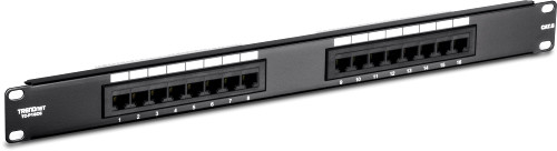 TRENDnet 16-Port Cat6 Unshielded Patch Panel, TC-P16C6, Wallmount or Rackmount, 1U 19" Cat3/Cat4/Cat5/Cat5e/Cat6 Compatible, 250Mhz Connection, Ethernet/Fast Ethernet/Gigabit Ethernet (1000Base-T)