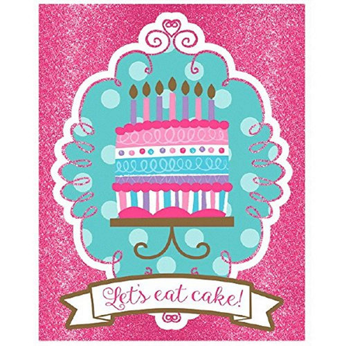 Amscan Birthday Cake Large Novelty Invitation Cards, 6" X 4" - Pack Of 8, Multicolor