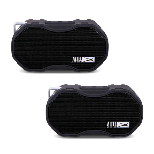 Altec Lansing Baby Boom XL - Waterproof Bluetooth Speaker, Wireless & Portable Speaker for Travel & Outdoor Use, Deep Bass & Loud Sound, 2 Pack, Black