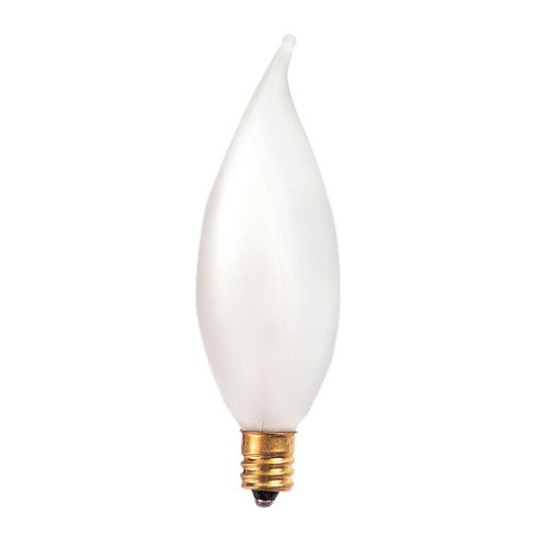 Bulbrite 15CFF/25/2 15-Watt 120-Volt Incandescent Flame Tip Chandelier Bulb, 25mm, Frost