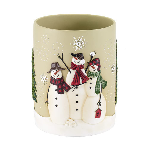 Avanti Linens - Waste Basket, Decorative Trash Can, Holiday Inspired Bathroom Decor (Snowmen Gathering Collection) Avanti Linens - Waste Basket, Decorative Trash Can, Holiday Inspired Bathroom Decor (Snowmen Gathering Collection)