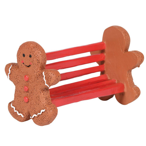 Department 56 Village Collection Accessories Gingerbread Bench Resin Figurine, 1.61 Inch, Multicolor