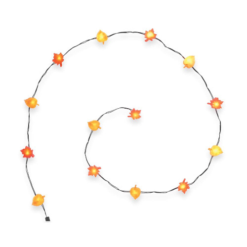 Department 56 Village Accessories Halloween Autumn Leaves Lit Figurine, 0.375 Inch, Orange