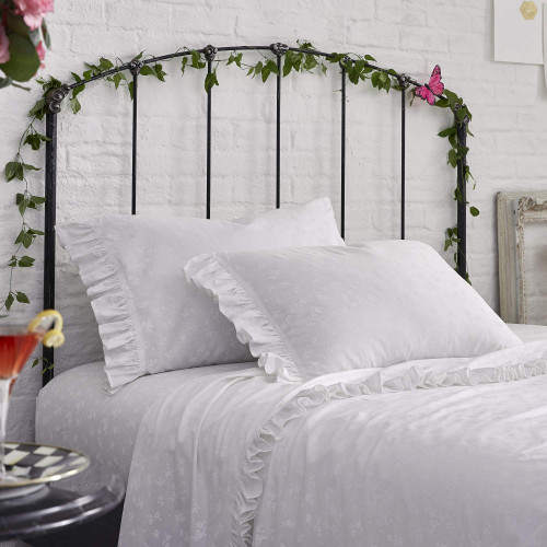 Lady Pepperell Penelope White Floral Cotton Sheet Set, King