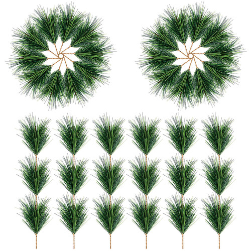 30 PCS Artificial Green Pine Needles Branches -Small Pine Twigs Stems Picks-Fake Greenery Pine Picks for Christmas Garland Wreath Embellishing and Home Holiday Garden Decoration 30 PCS Artificial Green Pine Needles Branches -Small Pine Twigs Stems Picks-Fake Greenery Pine Picks for Christmas Garland Wreath Embellishing and Home Holiday Garden Decoration