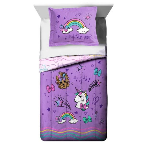 Jojo Siwa Sparkle Shine Kids 2-Piece Twin/Full Reversible Comforter and Sham Set