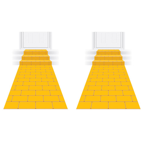 Beistle 2 Piece Novelty Yellow Brick Aisle Floor Runners for Princess Theme, Halloween Cosplay Party Decorations