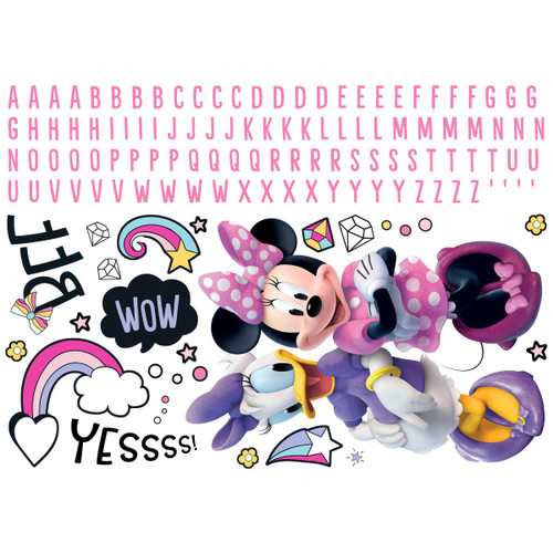 RoomMates RMK5156GM Minnie Mouse Peel and Stick Giant Wall Decals with Alphabet