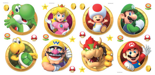 RoomMates RMK5224SCS Super Mario Character Peel and Stick Wall Decals