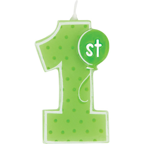 Creative Converting 1st Birthday Pistachio Molded Candle