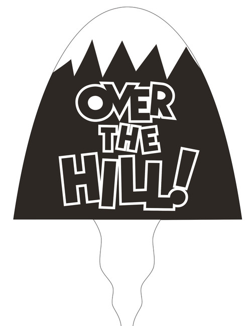 Creative Converting"Over the Hill" Cake Topper, Black/White