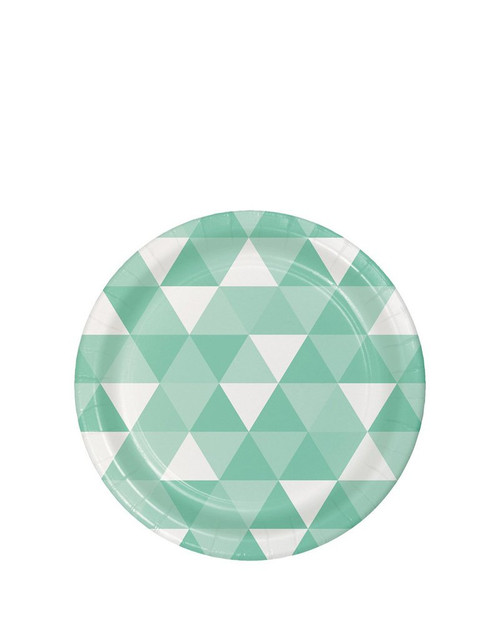 Mint Green Fractal 7 Inch Cake/Dessert Plates (8 ct)