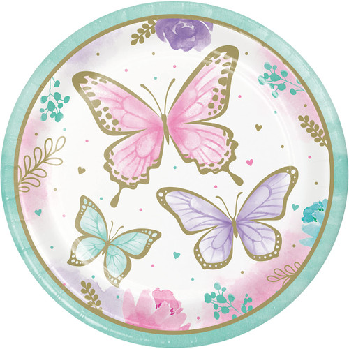 Creative Converting Golden Butterfly Paper Plates, 24 ct