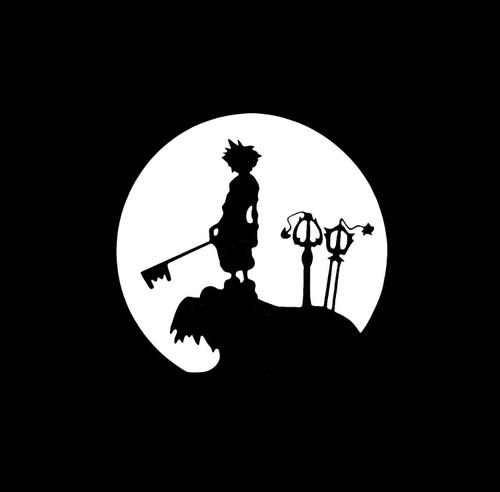 Kingdom Hearts Sora Moon Light 5" Decal Sticker for Cars Laptops Tablets Skateboard - WHITE