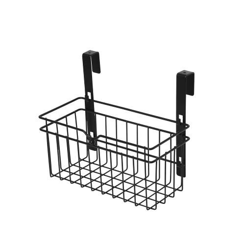 Household Essentials Over the Door Wire Metal Basket, Black