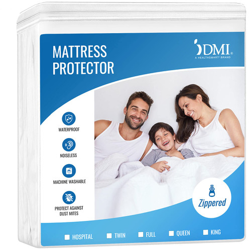 DMI Waterproof Mattress Protector, Zippered Mattress Cover, Encased Zippered Fit, Full DMI Waterproof Mattress Protector, Zippered Mattress Cover, Encased Zippered Fit, Full