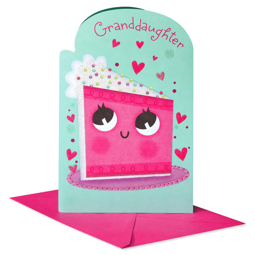 American Greetings Birthday Card for Granddaughter with Stickers (Pinch of Sugar)