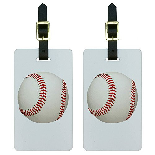 Graphics & More Baseball Ball Luggage Tags Suitcase Carry-on Id, White